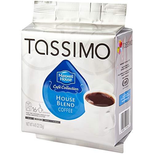 MAXWELL HOUSE Tassimo Maxwell House Cafe Collection House Blend Medium Roast Coffee T-Discs for Tassimo Single Cup Home Brewing Systems (80 ct Pack, 5 Packs of 16 Discs)