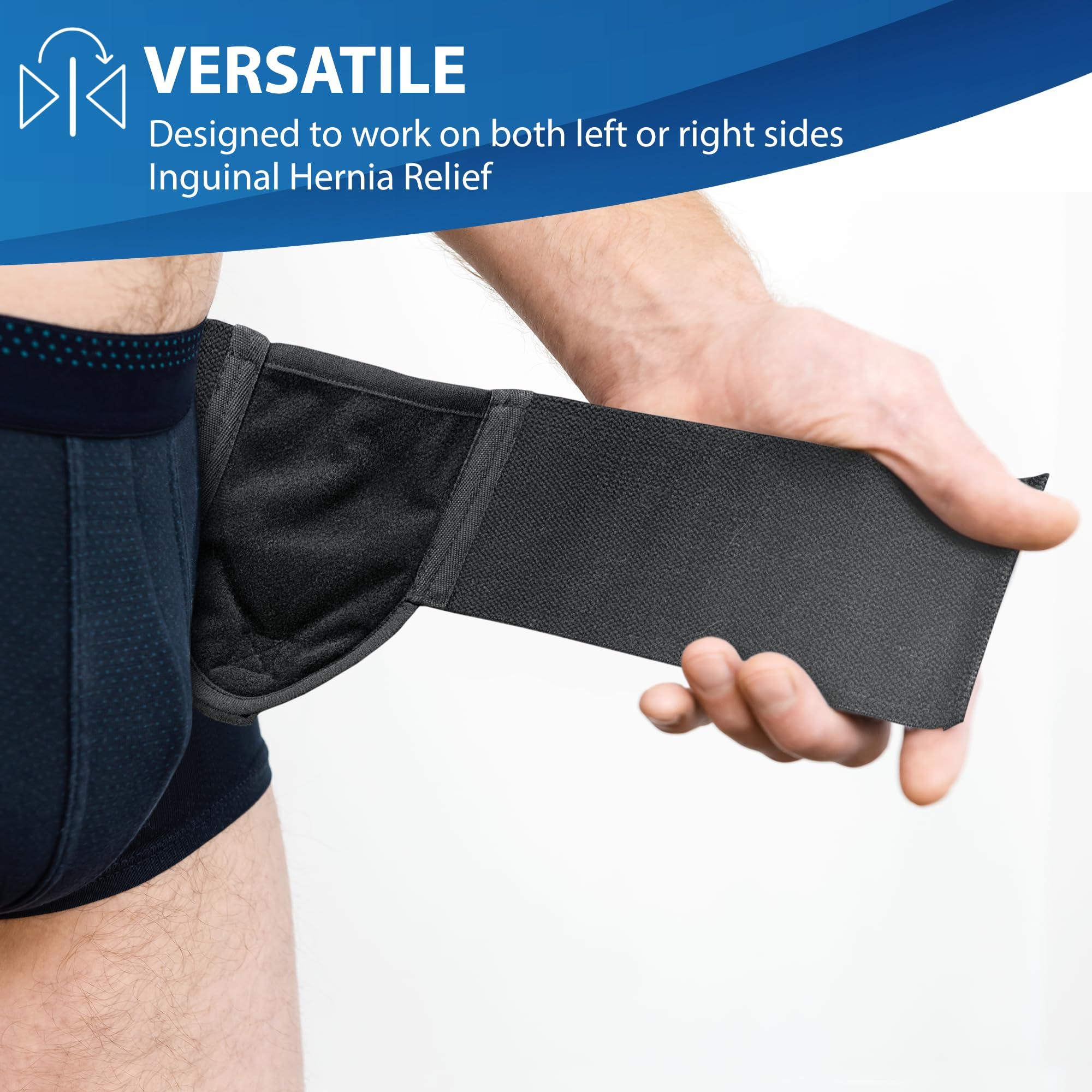 ORTONYX ORTONYX Inguinal Hernia Belt for Men and Women with Removable Compression Pad and Adjustable Waist Strap, Hernia Support Truss for Inguinal, Incisional Hernias, Left/Right Side - Black L/XXL