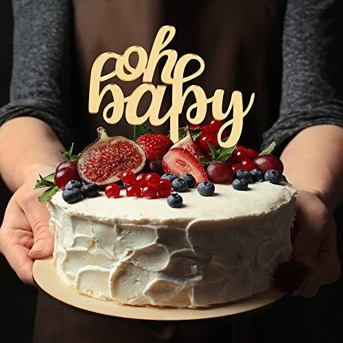 waway AERZETIX Oh Baby Cake Topper Gold Glitter 1st Baby Shower Newborn First Birthday Party Decoration