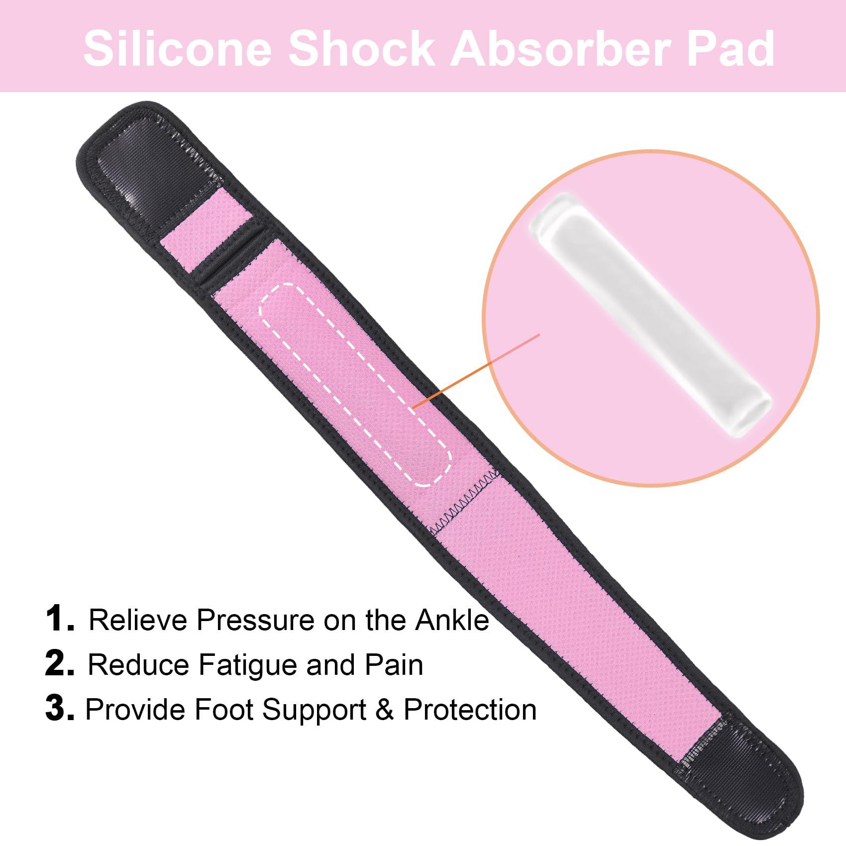 Vigorwise Vigorwise Achilles Tendonitis Brace, 1Pcs Adjustable Achilles Ankle Strap for Women, Pink Ankle Brace with Silicone Pad for Achilles Pain, Running, Cycling, Hiking, Sports