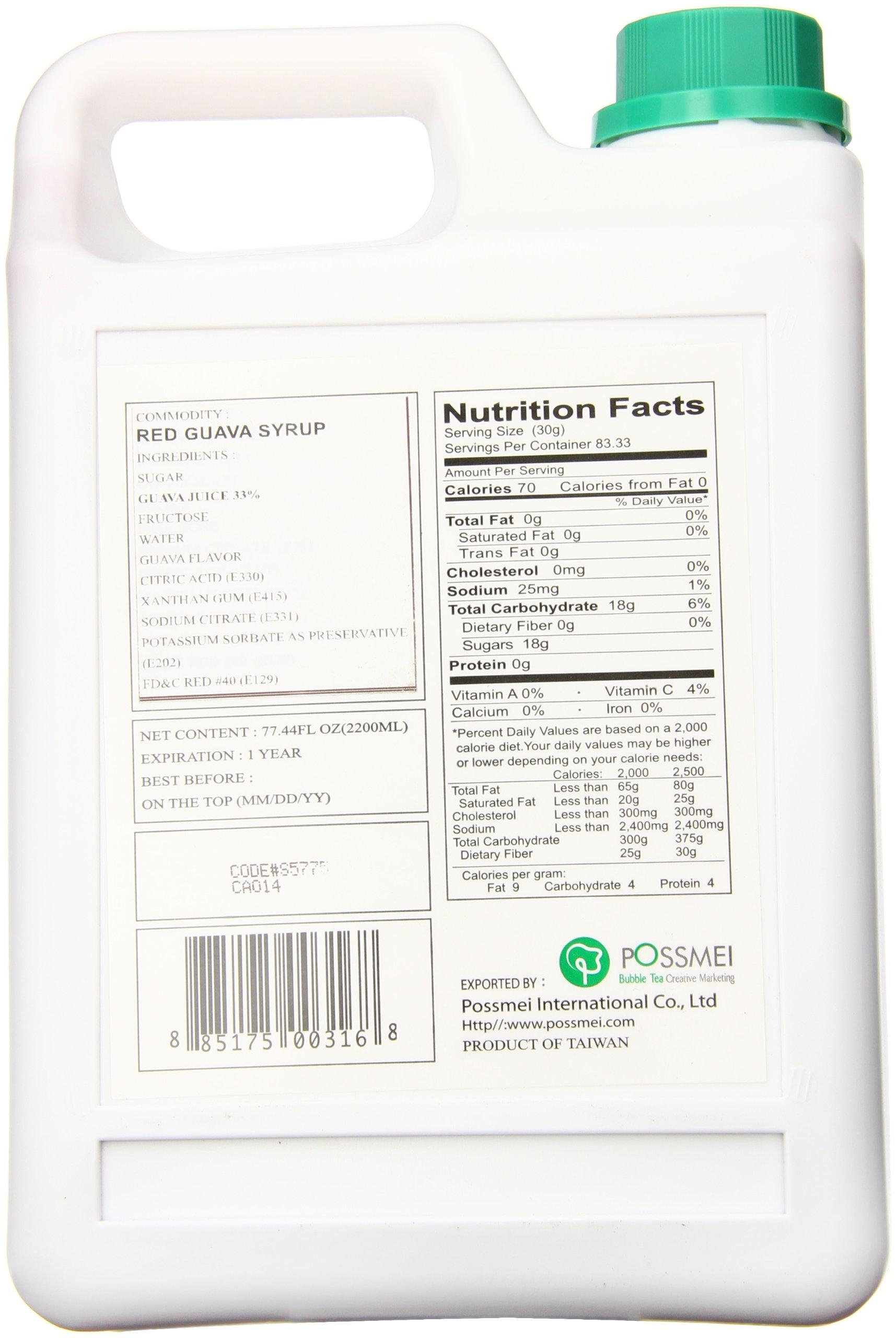 Possmei Possmei Flavored Syrup, Red Guava, 5.5 Pound