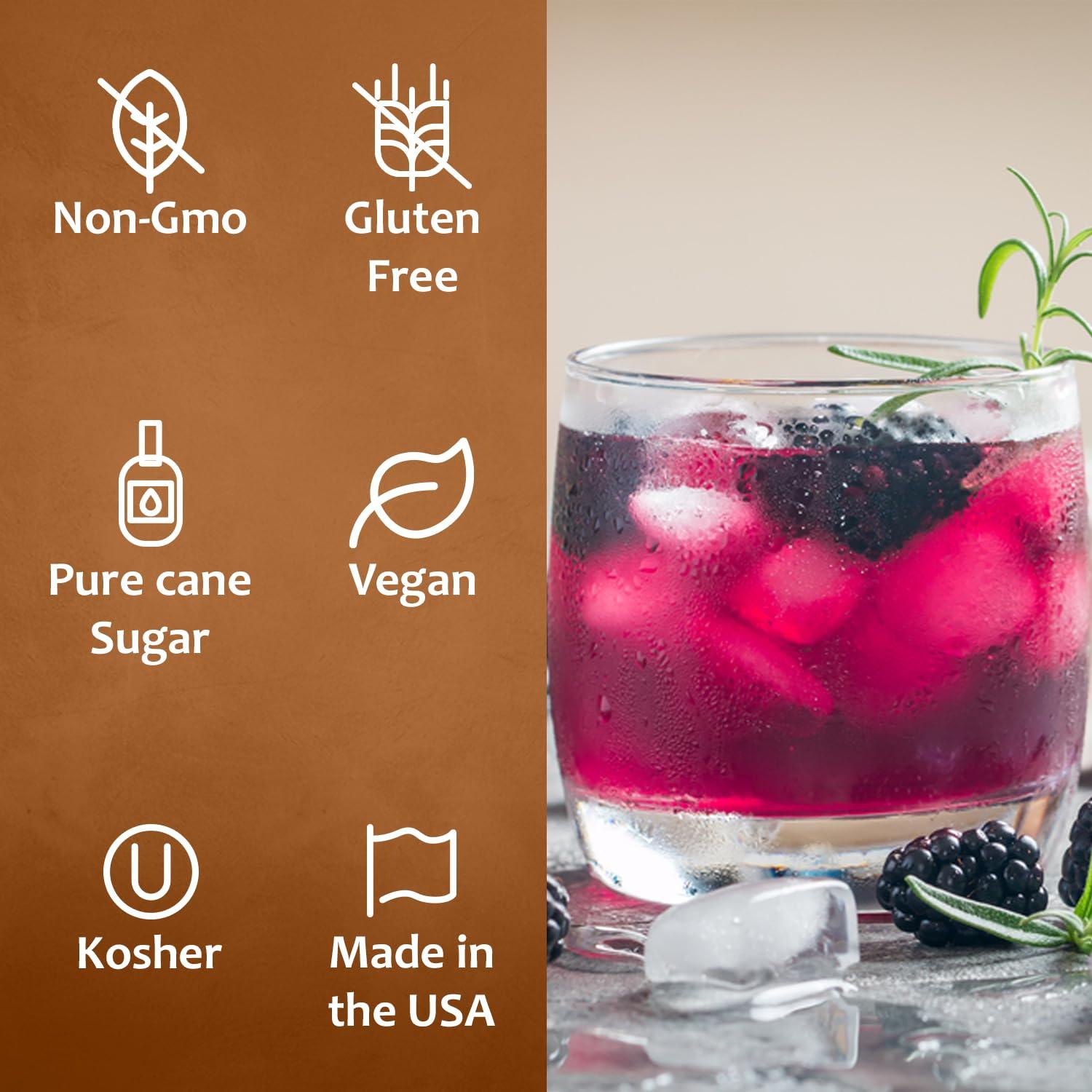 SYRUVIA Syruvia Blackberry Syrup Blackberry Syrup Flavor, 25.4 fl oz - Perfect for Cocktails, ice Tea, Desserts, Italian Sodas, Ice and More, Kosher and Gluten-Free With Syrup Pump