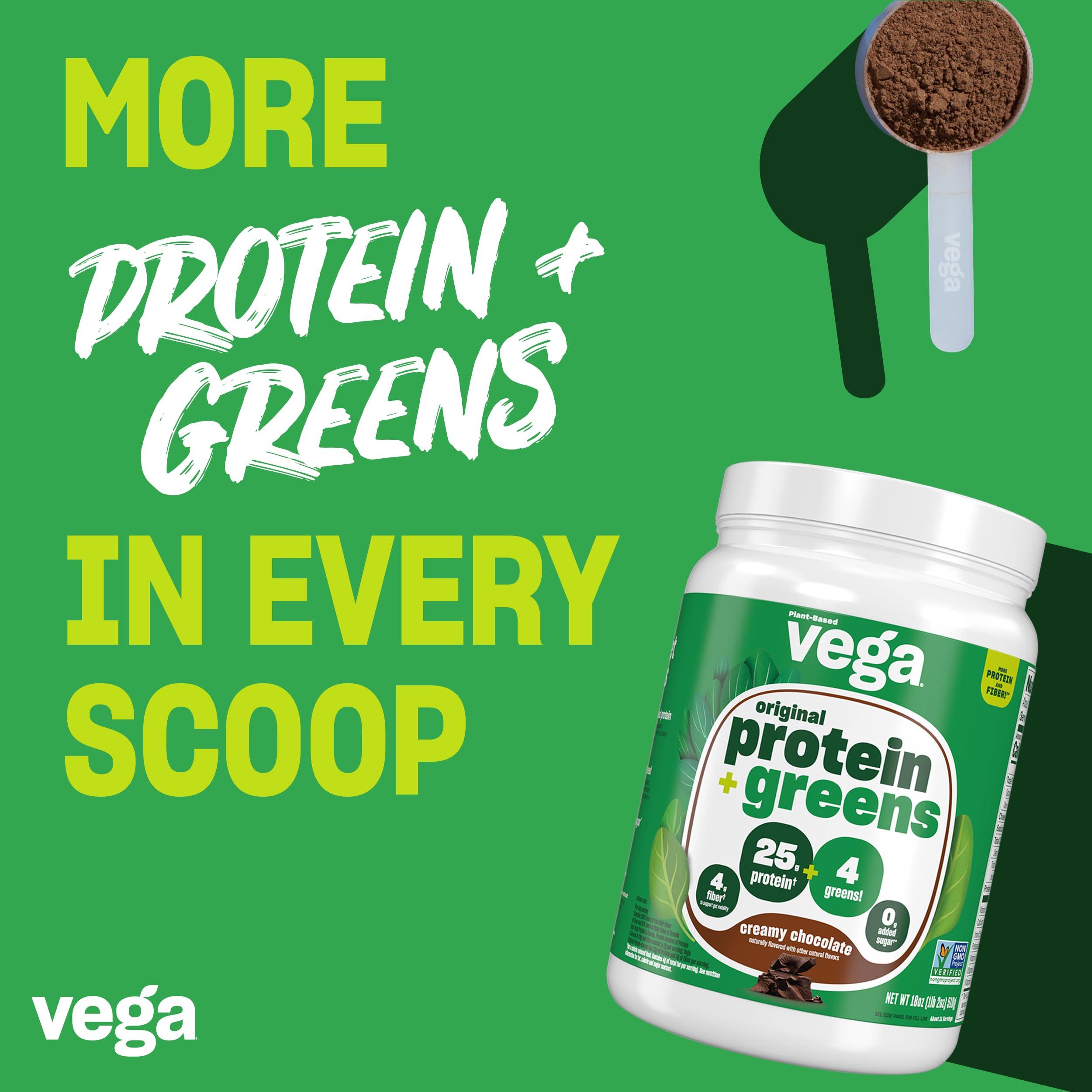 Vega Vega Protein and Greens Protein Powder, Chocolate - 20g Plant Based Protein Plus & Premium Sport Protein Chocolate Protein Powder, Vegan, Non GMO, Gluten Free Plant Based