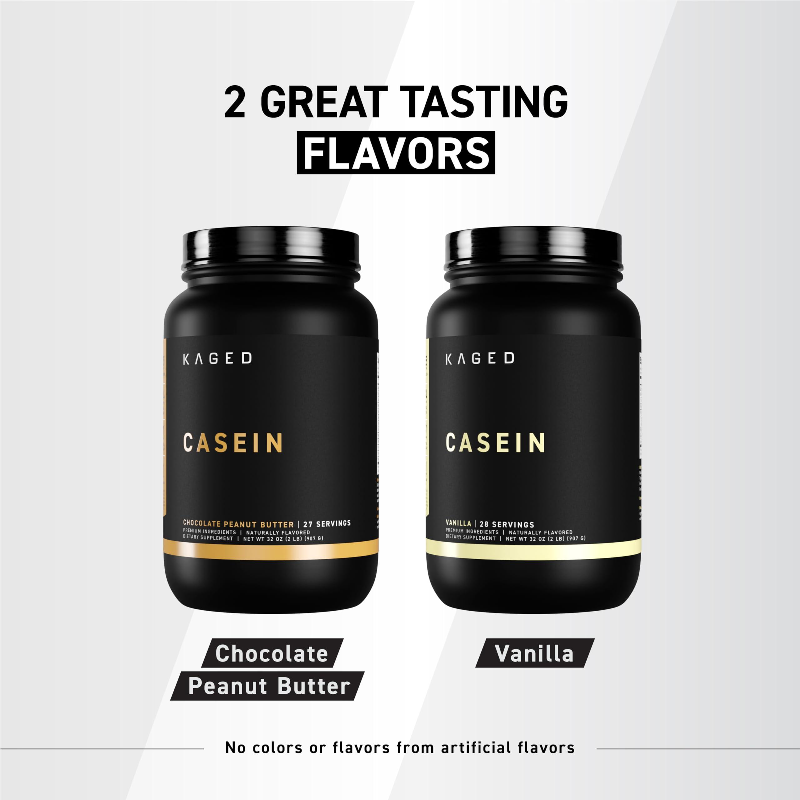 Kaged Kaged Premium Casein Protein Powder | Vanilla | Micellar Casein | Banned-Substance Free Supplement | Build Muscle and Recover Faster | Kasein | 27 Servings