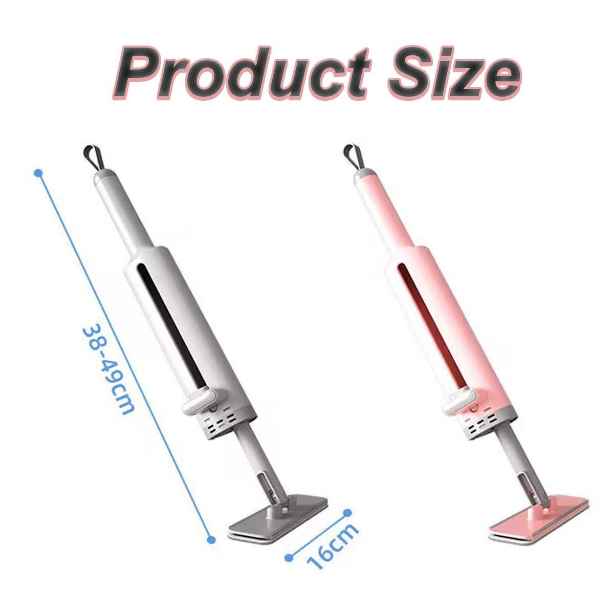 RIEONA Rotatable Self-Squeeze Mini Mop with Crevice Brush, Short Rotatable Hand Wash-Free Flat Squeeze Mop, Portable Self-Squeeze 3 in 1 Mini Mop Cleaning Tools for Desk, Floor ( Color : Gray )