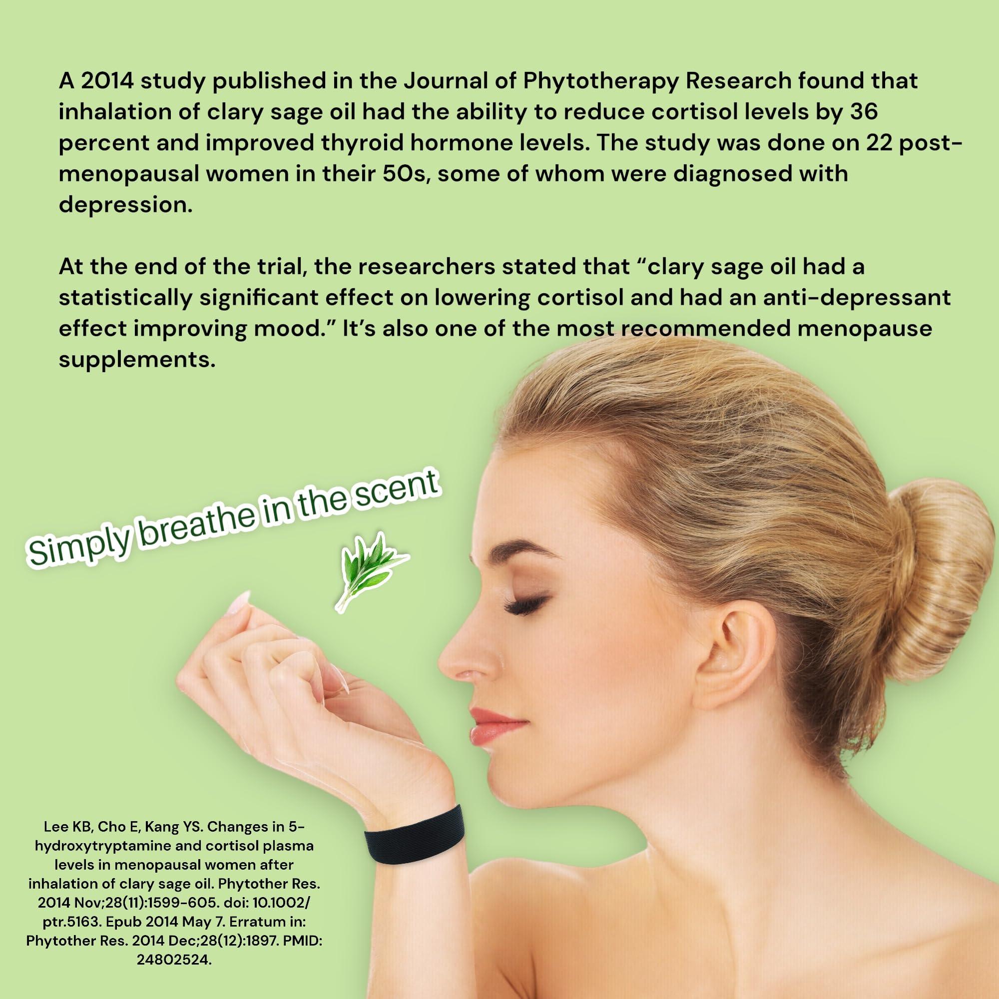 AcuBracelet Menopause Relief Bracelet  Natural Hot Flash, Night Sweats, Sleep Aid, Mood Support, with Clary Sage and Snap Technique (XLarge 9)