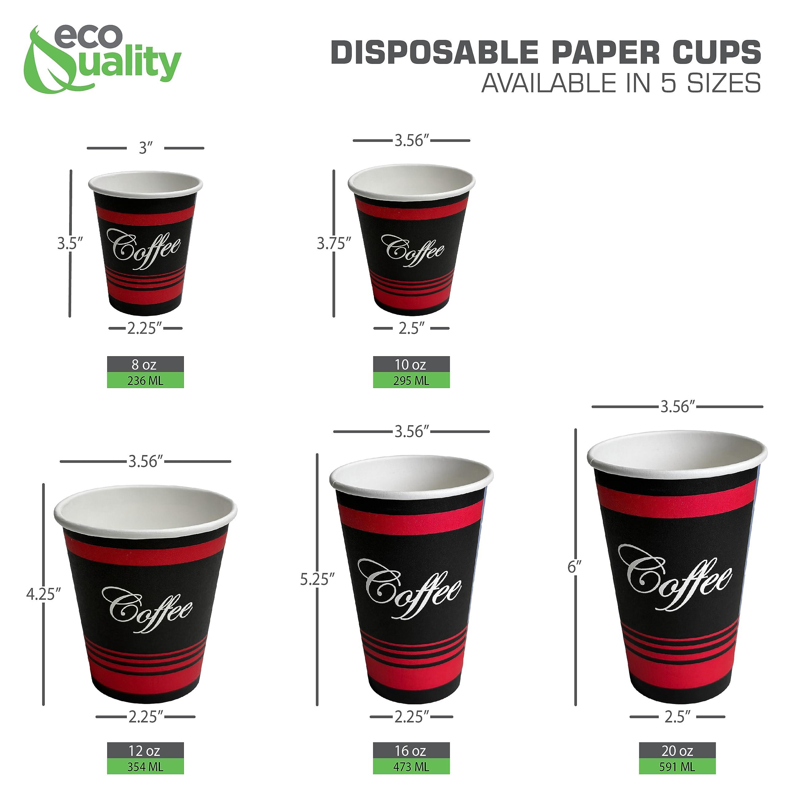 EcoQuality EcoQuality 20 oz Extra Large Paper Cups - Classic Durable Disposable Paper Cups For Hot/Cold Drink, Coffee, Tea, Cocoa, Travel, Office, Restaurant, Concession Stand - 20 Ounce Cups (500)