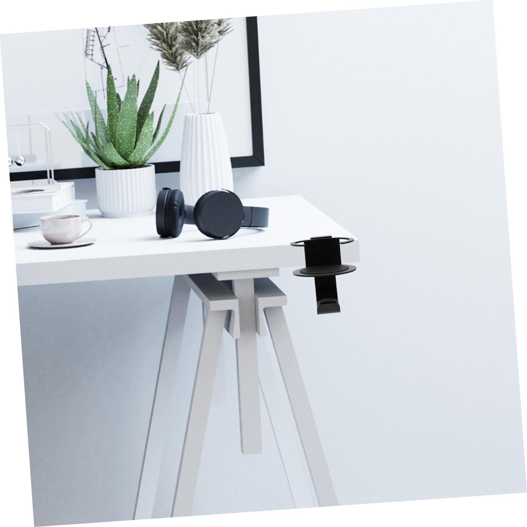 RORPOIR RORPOIR PC Headphone Hanger Computer Accessories Stand Gaming Cupholder Office Gamer Utensil Headset Headphones Holder Desktop Accessories Desk Cup Holder Clamp Aluminum Alloy Black