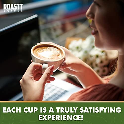 Roastt Coffee Organic Coconut Coffee Pods for Keurig K Cup Compatible Brewers, Organic Medium Roast Caffeinated Coconut Coffee Pods, Brew Hot or over Ice, Compatible with K-Cups and Keurig Brewing Machines Pack of 