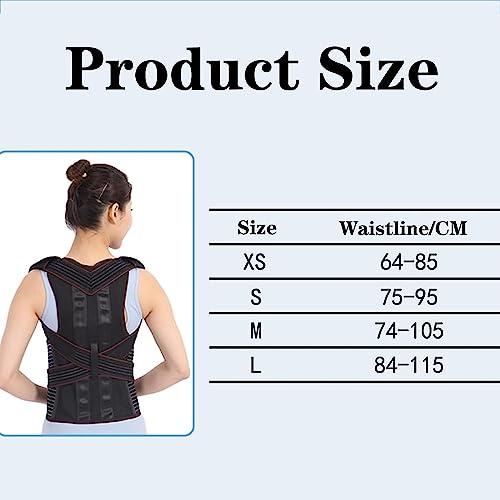 GHAKKE Adjustable Full Back Support Brace Posture Corrector For Men And Women, Comfortable Upper And Lower Back Support Belt, Providing Pain Relief From Neck Back Shoulder Clavicle ( Color : Black , Size : S