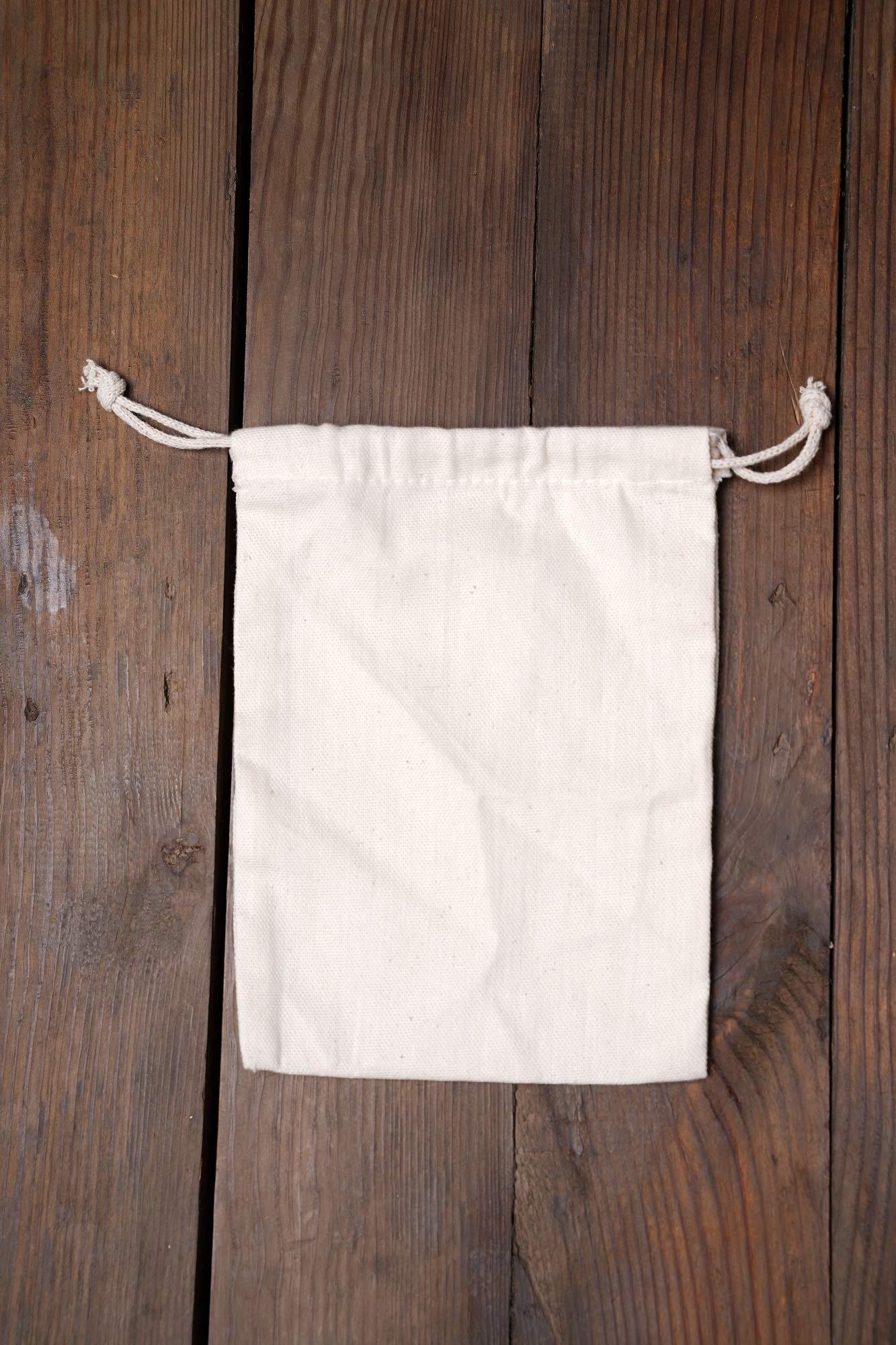 Custom bags 3"x5" DOUBLE DRAWSTRING COTTON MUSLIN BAGS-Set Of 25