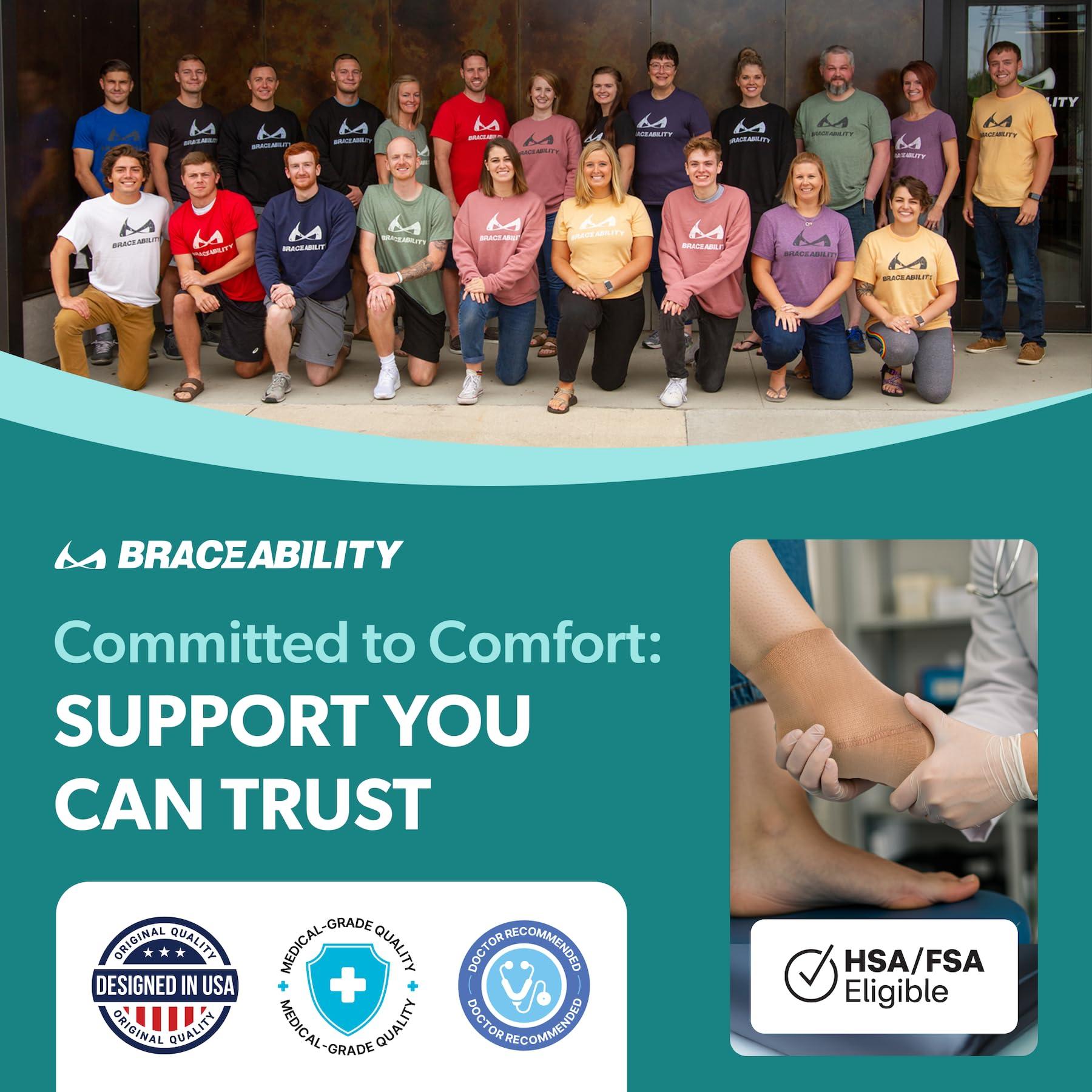 BraceAbility BraceAbility Elastic Ankle Support Brace - Youth Slip on Foot Compression Sleeve for Gymnastics, Dance, Kids, Sports, Running, and Sprained Ankle Swelling for Boys and Girls (S)