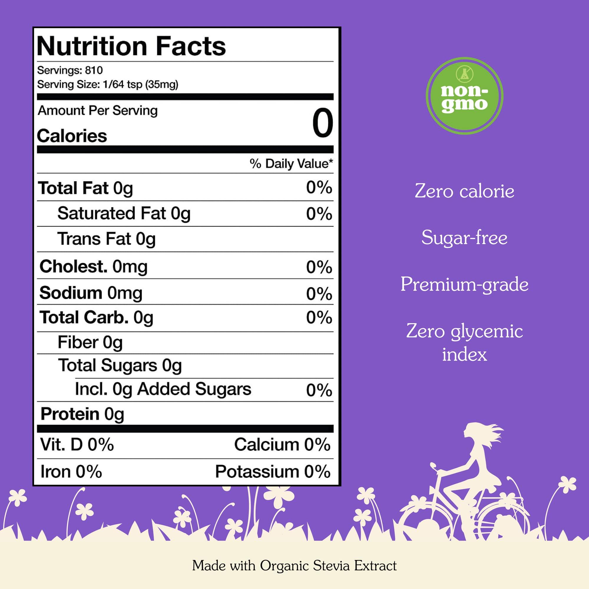 NuNaturals NuNaturals Organic Pure Stevia Extract | 100% Stevia No Fillers | Keto Sugar-Free Powdered Sweetener | Plant-Based Sugar Substitute | No Erythritol | Over 800 Servings | 1 oz