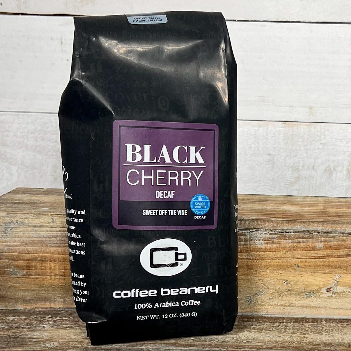 Coffee Beanery Black Cherry Decaf Coffee by Coffee Beanery | 12oz Flavored Decaf Coffee Beans Medium Roast Coffee | 100% Specialty Arabica Coffee Whole Bean | Gourmet Coffee Whole Beans