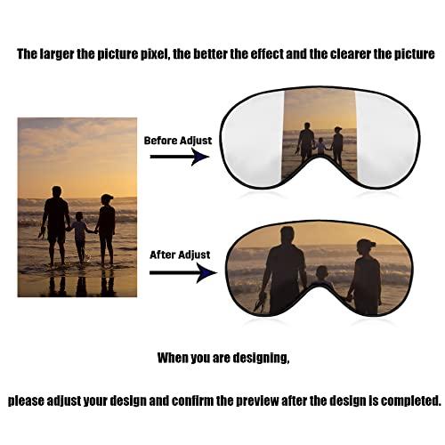HXHX Personalized Sleep Mask - Custom Eye Mask Add Picture Logo or Text, Adjustable/Soft/Light Blocking, Design Your Own Customized Eye Mask for Kids Women Men Khaki Style17