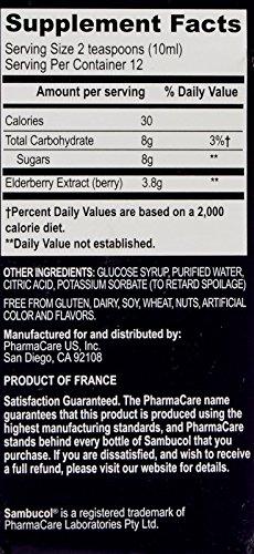 Sambucol Sambucol Black Elderberry Syrup - Sambucus Elderberry Syrup, Black Elderberry Liquid, Immune Support, Elderberry Syrup for Kids and Adults, High Antioxidants, Gluten Free - Original Formula, 4 Fl Oz