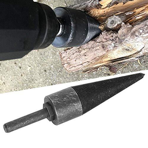Hilitand Hex Shank Firewood Drill Bit Wood Splitter, 1.3in High Hardness Splitting Cone Reamer Punch Drilling Tool for Family Outdoor Camping Farm