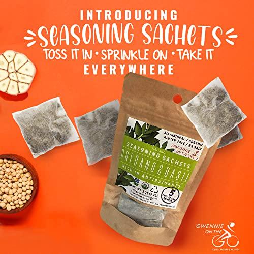 Gwennie on the GO Gwennie on the GO – Seasoning Sachets | Oregano & Basil | Certified Organic | Gluten- Free | Resealable Pouch | Seasoning Mix Packets for Soups & Sauces | 2 Pack | 2oz