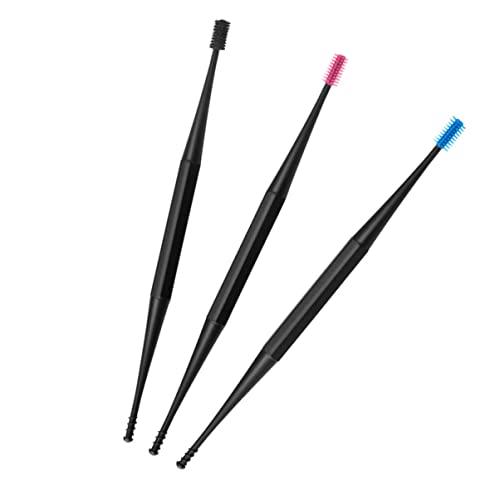 Healifty 9 pcs Silicone Earpicks Spiral and End Men Pick Tool Remover Women Double-Ended Earwax Double Massage Mixed Double-end Color for Adults Spoon Removal Wax Soft