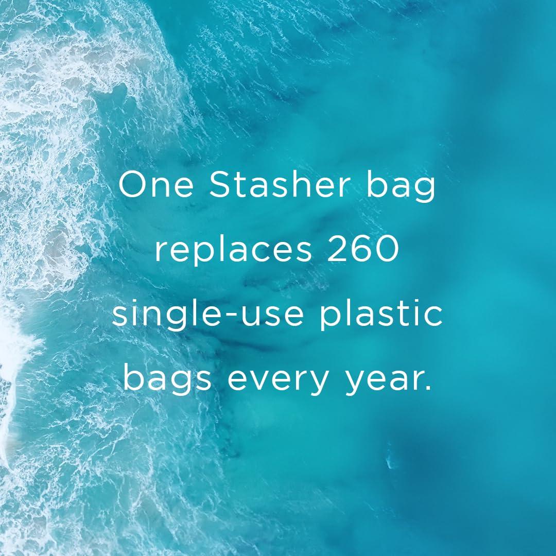Stasher Stasher Premium Silicone Reusable Food Storage Bags, 6-Pack, Clear, Multi-Use Food Storage Bags, Lunch Bag, Travel Containers, BPA Free, Leak-free, Dishwasher-Safe, Eco-friendly