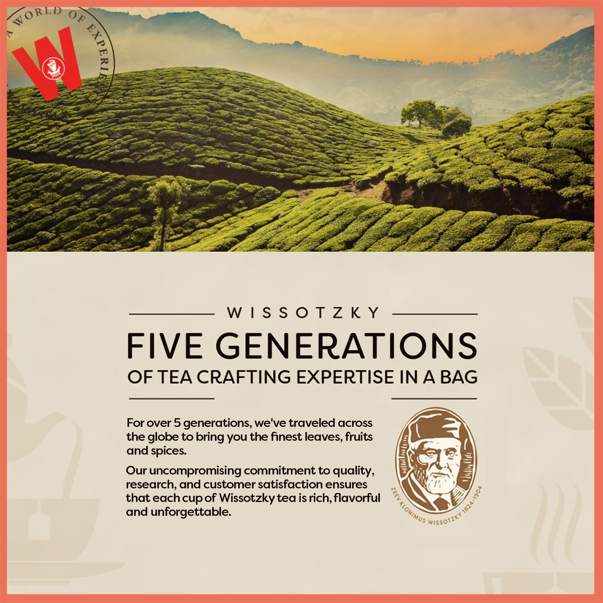 Wissotzky Tea Wissotzky Rosehip & Hibiscus Herbal Tea, 20 Tea Bags | Exotic Blend | Caffeine Free Tea | Immune Boost