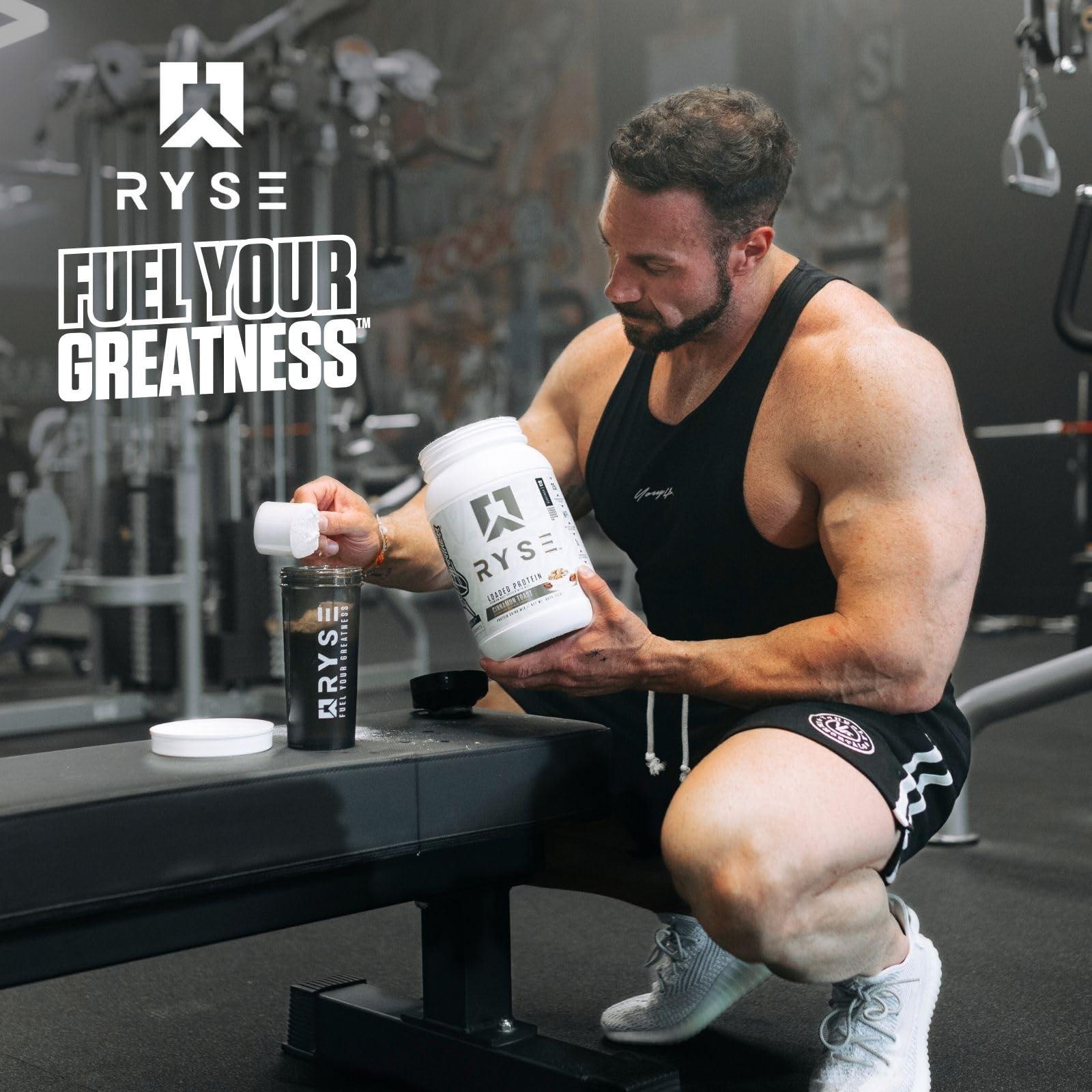 RYSE Up Supplements Ryse Loaded Protein Powder | 25g Whey Protein Isolate & Concentrate | with Prebiotic Fiber & MCTs | Low Carbs & Low Sugar | 54 Servings (Chocolate Cookie Blast)