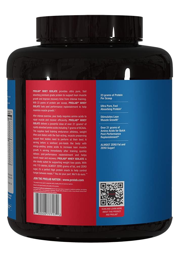 ProLab PROLAB Whey Isolate - Ultra pure, fast absorbing premium grade protein to support lean muscle growth - 23 Grams of protein per scoop - fuels post performance replenishment - NEW (Milk Chocolate, 5 LB)