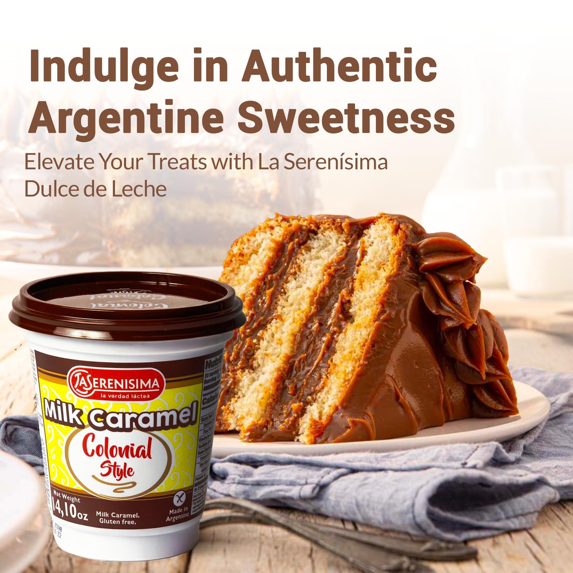 La Serenisima "4" La Serenisima "Dulce De Leche ," Milk Caramel", 400 G-14.10 Oz From Argentima