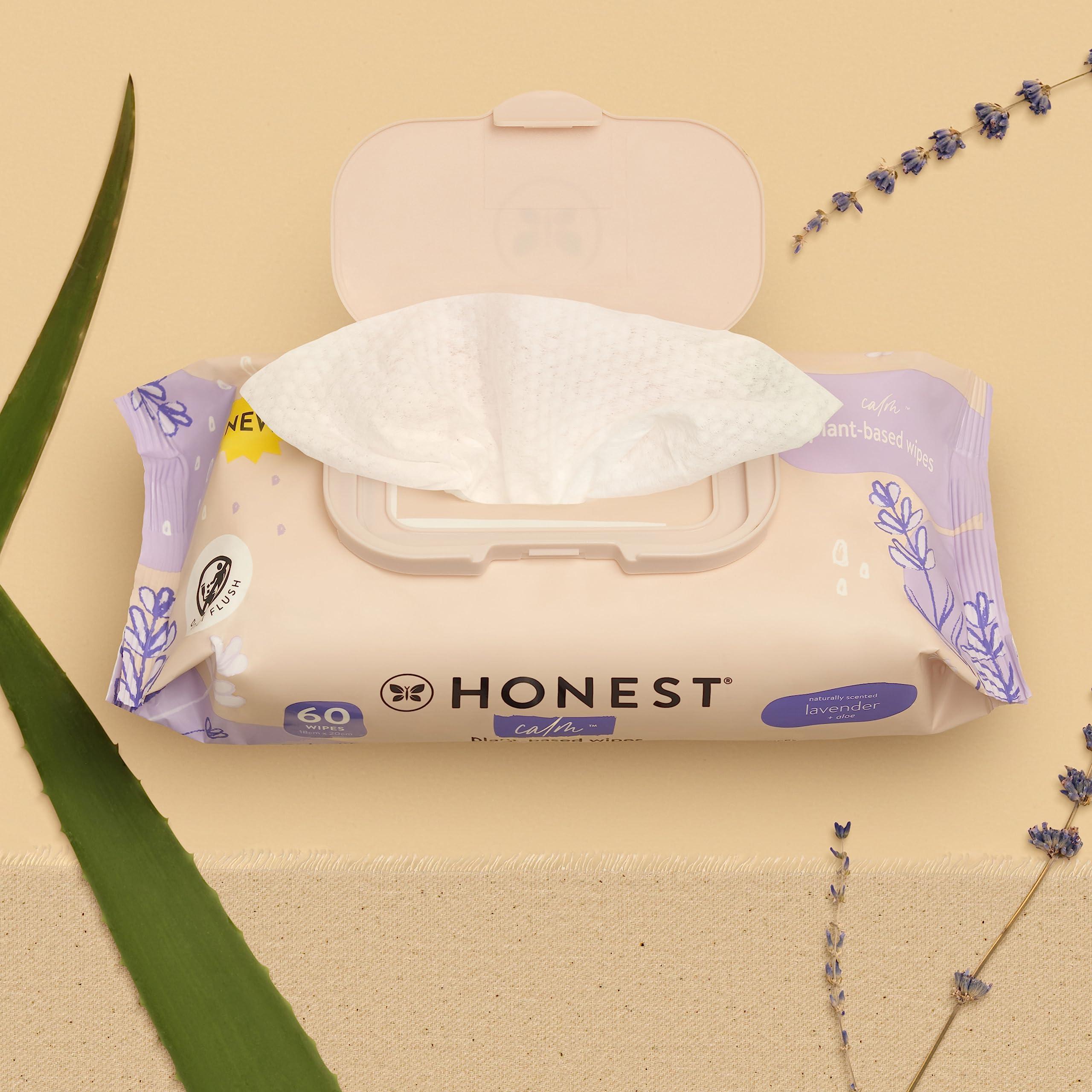 The Honest Company The Honest Company Calm + Cleanse Naturally Scented Wipes | Cleansing Multi-Tasking Wipes | 99% Water, Plant-Based, Hypoallergenic | Lavender, 240 Count