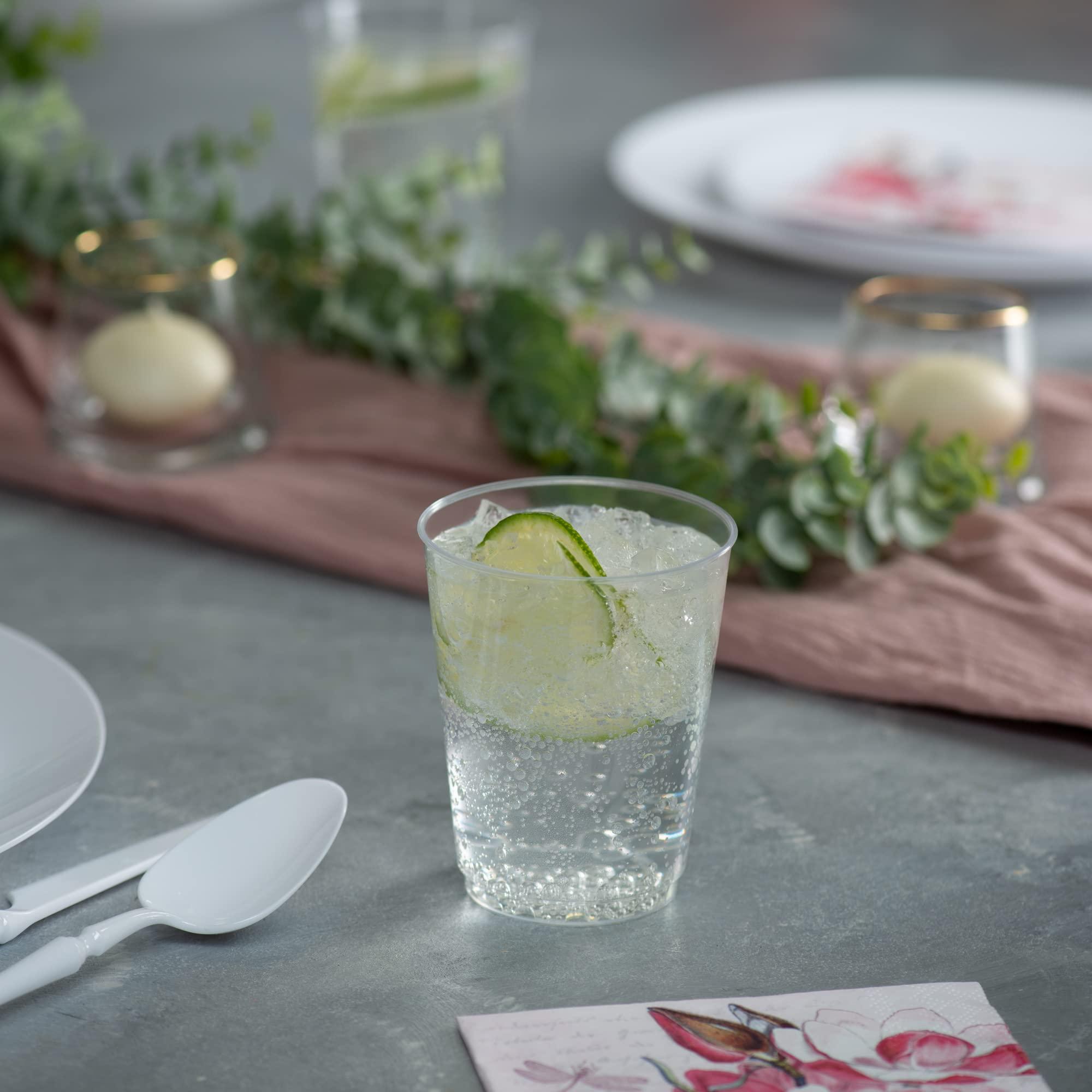 PLASTICPRO PLASTICPRO Disposable 8 oz Crystal Clear Plastic Tumblers for Party\'s & Weddings pack of 50