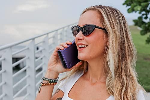 DefenderShield DefenderShield EMF Protection & 5G Anti Radiation iPhone 14 Case - RFID Blocking EMF Shield Detachable Wallet Case with Magnetic Closure Purple