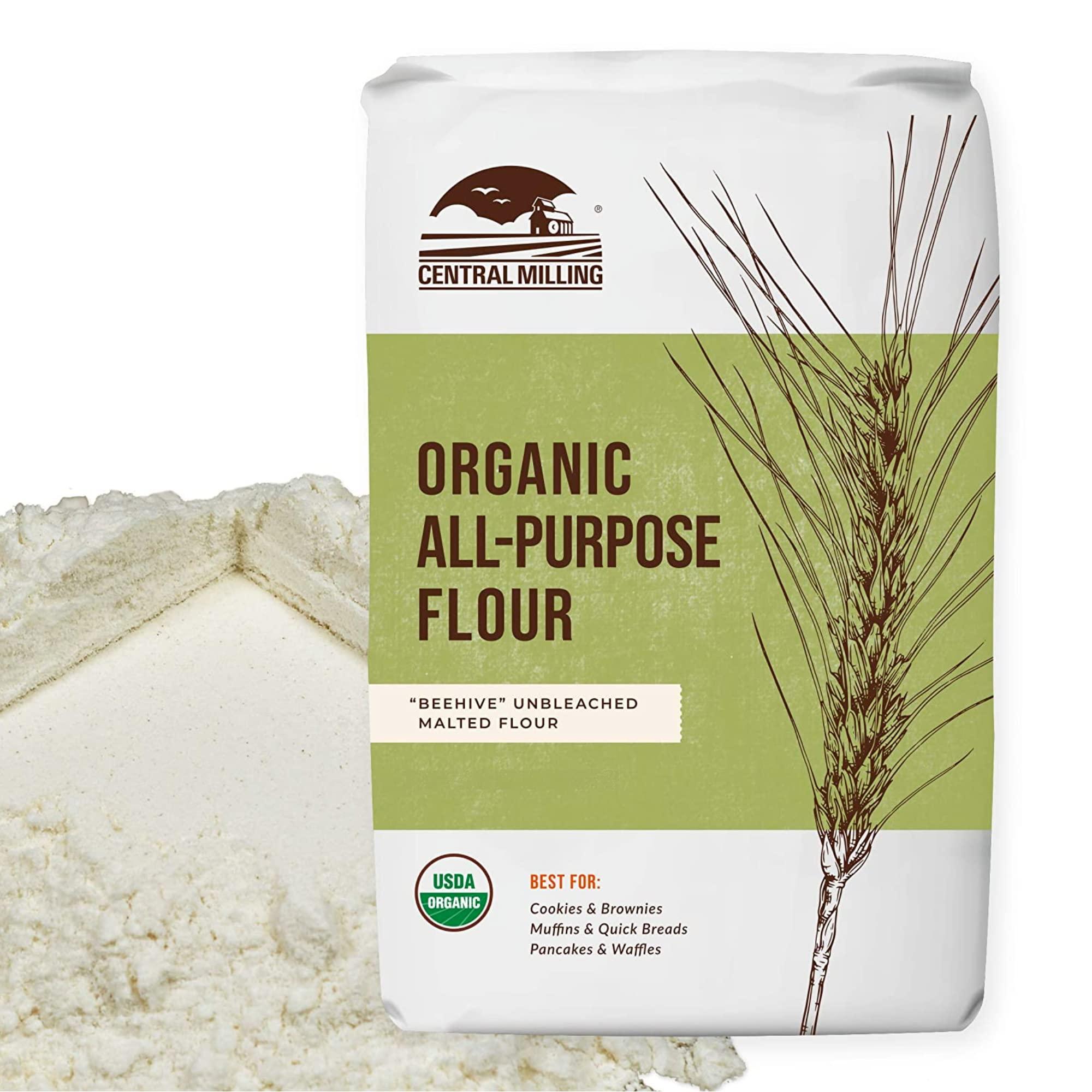 CENTRAL MILLING 100% Organic All Purpose Unbleached White Baking Flour - 10 Pound