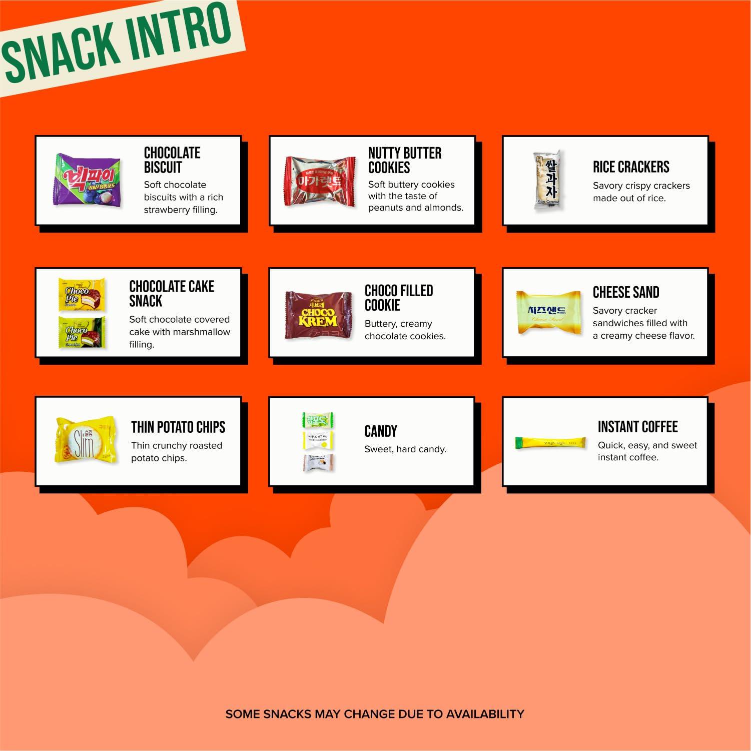 Seconde Nature Korean Snack Box 48 Count - Variety of Individually Wrapped Korean Snacks with Chips, Cookies, Ramen and Candy for Kids, Children, College Students, and Adults. Gift Box for K-Food Lovers - Journey of Korea