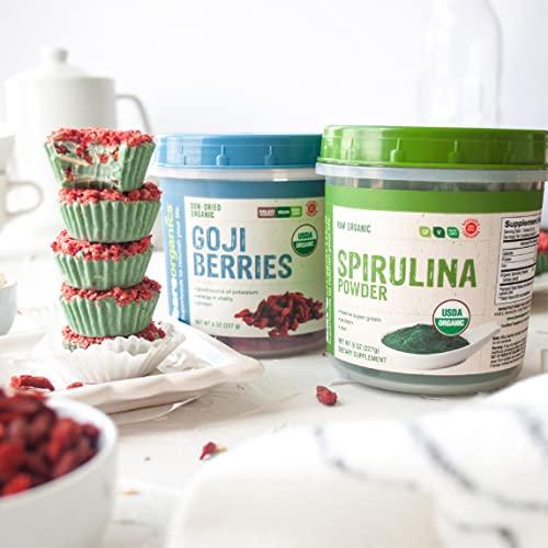 BareOrganics Bare Organics 13132 USDA Organic Raw Spirulina Powder, Whole Food Supplement, Gluten-Free & Non-GMO, 8 Ounce