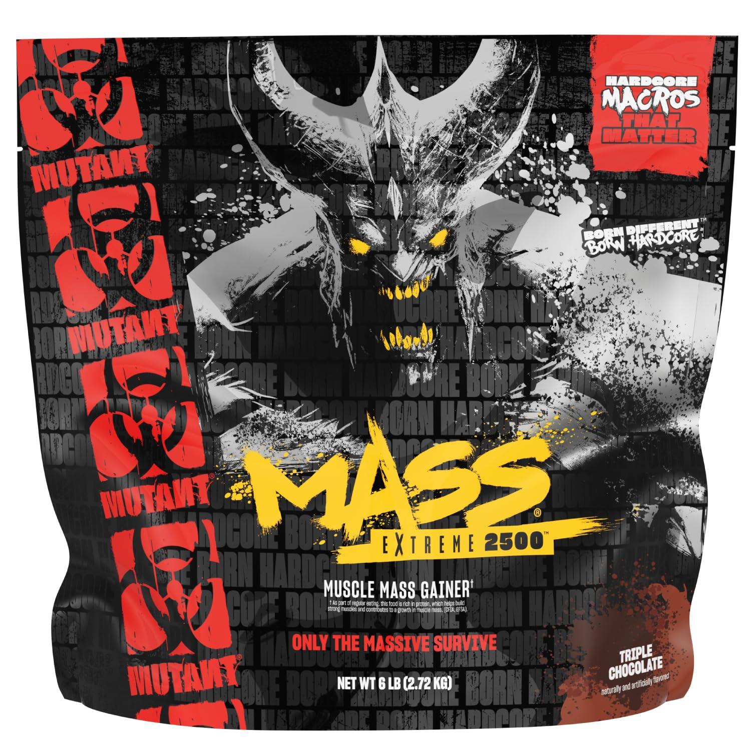 Mutant Mutant Mass Extreme Gainer Whey Protein Powder Build Muscle Size and Strength High Density Clean Calories (Triple Chocolate, 6 lbs)