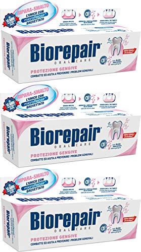 Biorepair Biorepair: "Protezione Gengive" (Gum Protection) Toothpaste with microRepair, New Formula - 2.5 Fluid Ounce (75ml) Tubes (Pack of 3) [ Italian Import ]