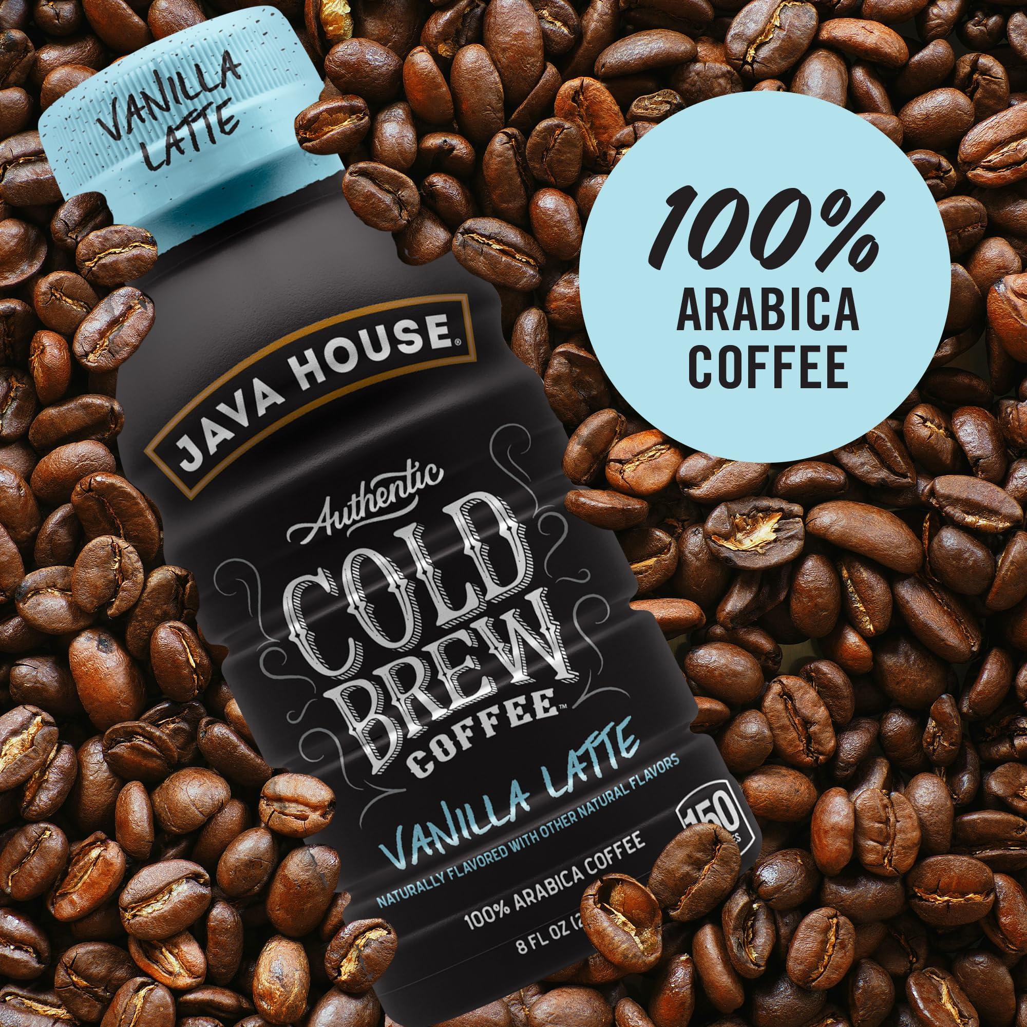 Java House Java House Cold Brew Coffee, 6 Pack of 8oz Bottles, Ready to Drink Instant Cold & Iced Coffee (Vanilla Latte)