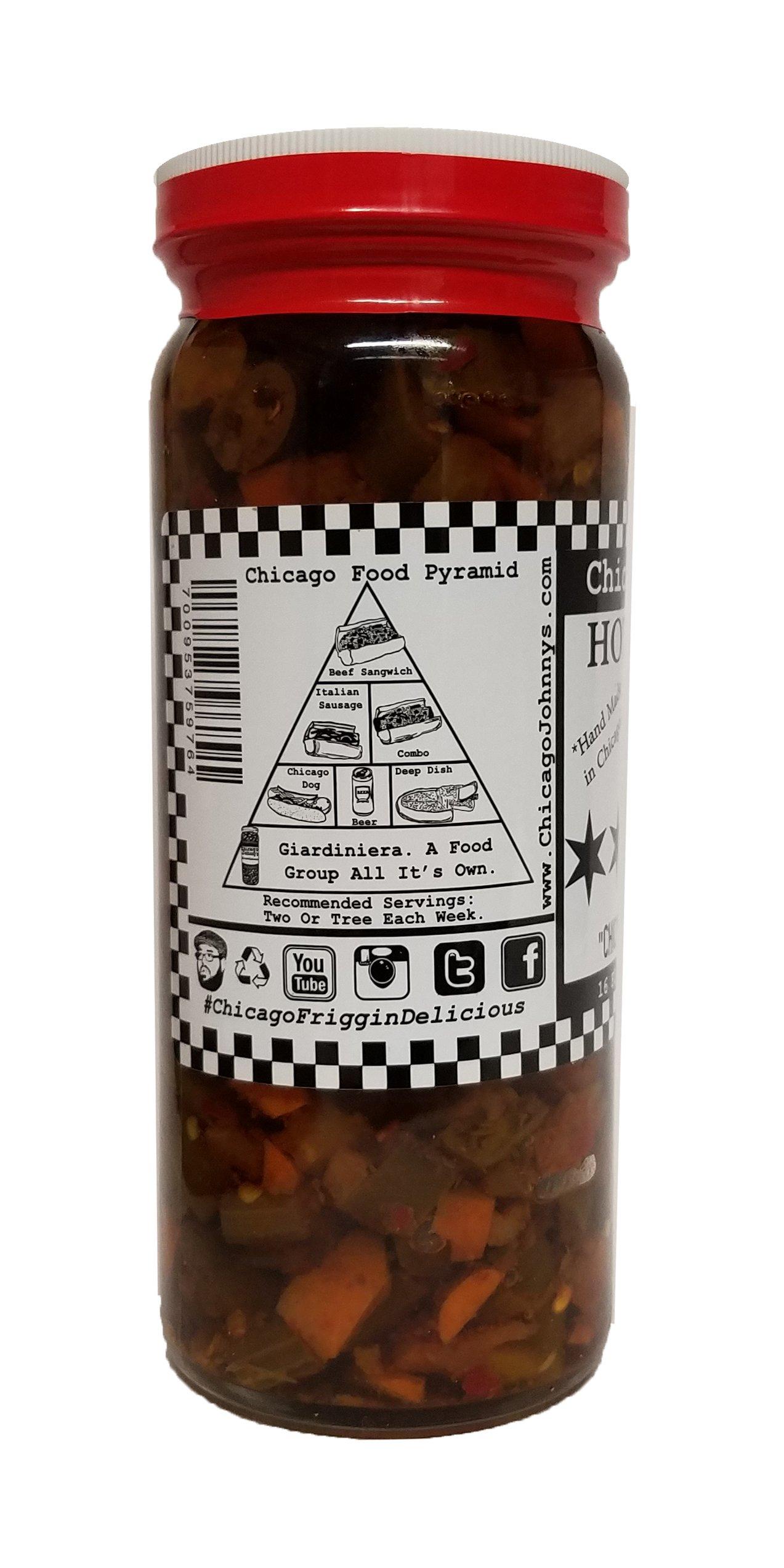 Chicago Johnny's 6 Pack Of Chicago Johnnys Hot Giardiniera In Olive Oil