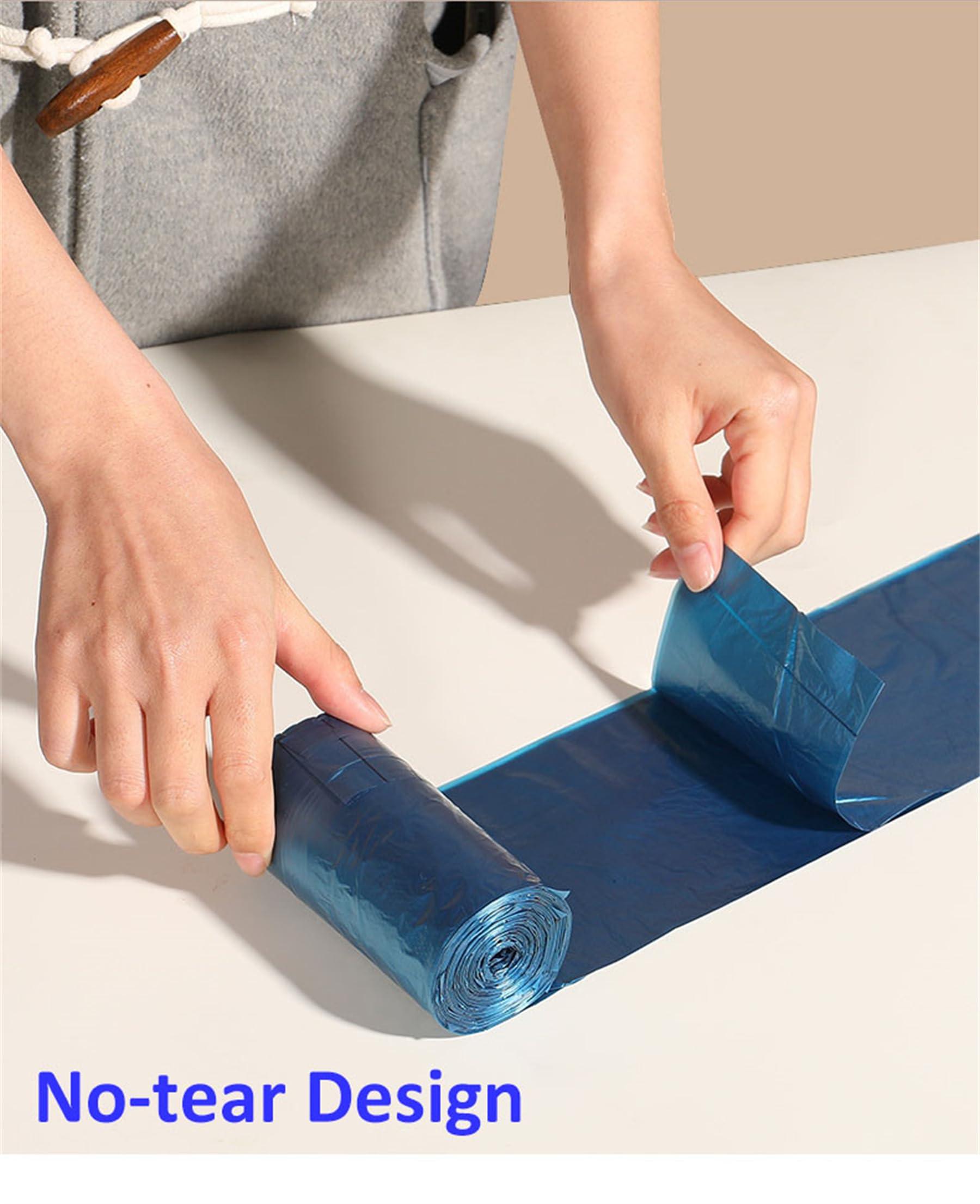 YYaaloa 2-3 Gallon Tear-Free Small Trash Bags with handles 1.1 Mil Thick 200 Count Garbage Bags Separated Unscented for Bathroom Kitchen (200)