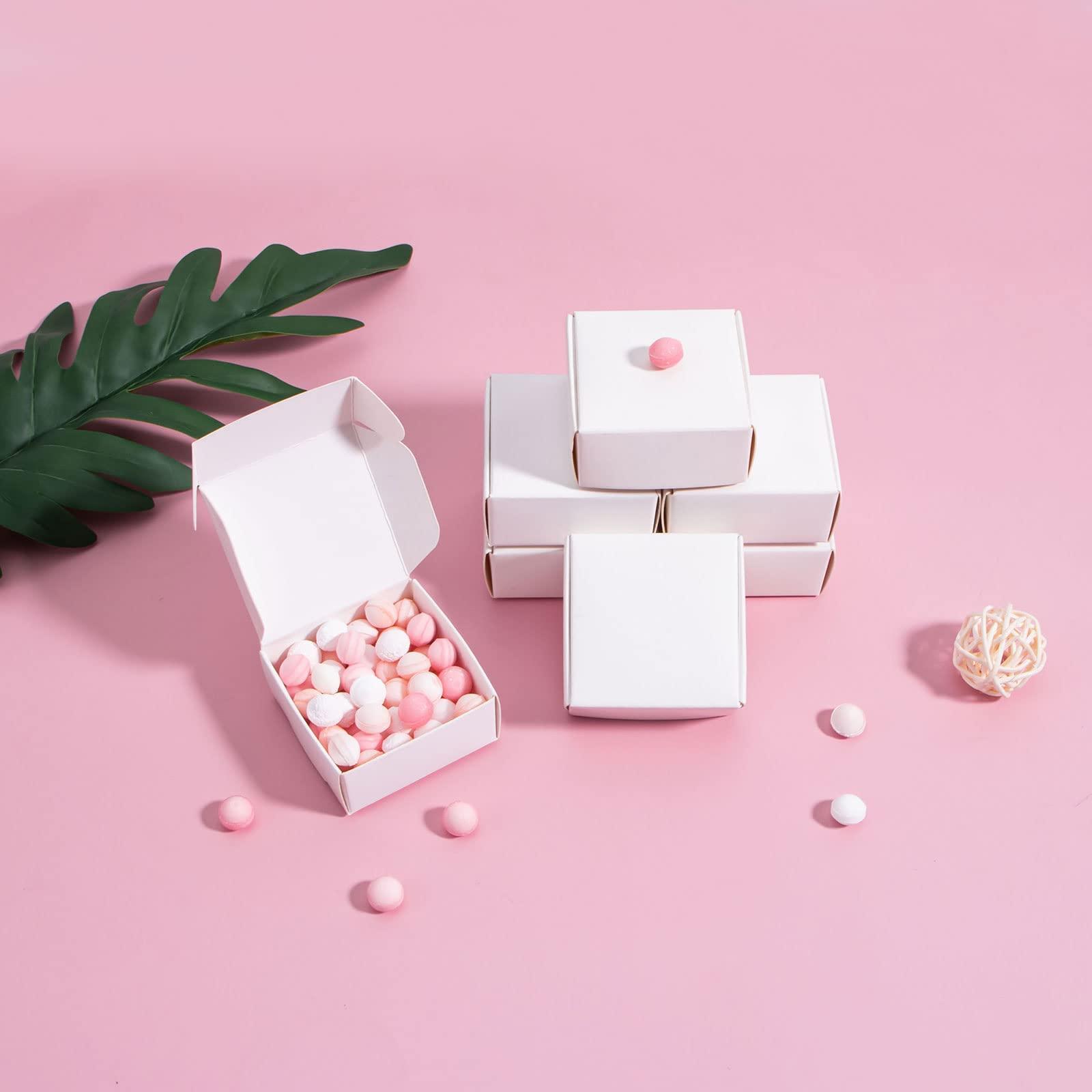 Sdootjewelry Sdootjewelry Small Gift Boxes, 1.57 1.57 0.98 Kraft Gift Boxes Bulk, 100 Pack Ring Boxes Bulk, Small Cardboard Boxes for Jewelry Packaging, White