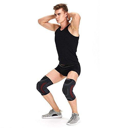 UDOARTS Udoarts Sports Knee Compression Sleeve Support(1 pair) (Red, XXL)