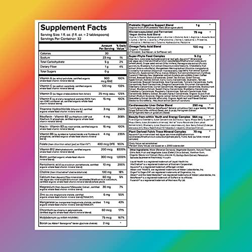 LIQUIDHEALTH LIQUIDHEALTH 32 Oz Liquid Multivitamin for Adult Men & Women - Complete Multiple, Natural Immune Support, Non-GMO, Vegan, Gluten Free, Sugar Free, Minerals, Prebiotic Fiber Vitamins Supplement