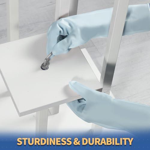 BOOMJOY BOOMJOY PVC Cleaning Gloves, Heavy Duty Dishwashing Gloves, Reusable Medium Gloves for Kitchen, Bathroom, Gardening, Working, Pet Care - Pink & Blue & Yellow, 3 Pairs, Size M