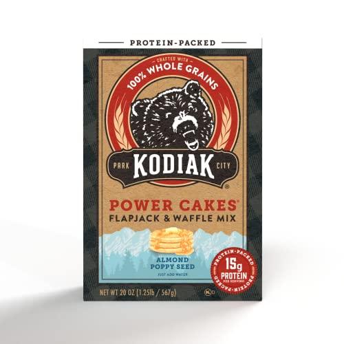Kodiak Cakes Kodiak Power Cakes, Pancake & Waffle Mix, Almond Poppyseed, High Protein,100% Whole Grains (Pack of 1)