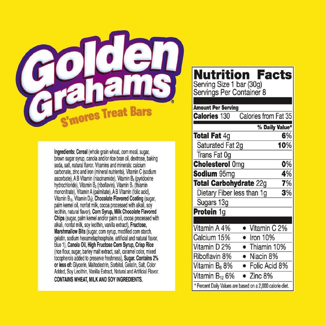 Golden Grahams Golden Grahams Breakfast Cereal Treat Bars, S\'mores, Snack Bars, 8 ct (Pack of 2)