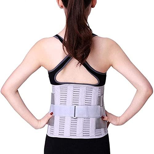 SJHY Lumbar Support Belt Back Brace Lumbar Support Belt,Physical Therapy Posture Corrector Arthritis Pain Relief Sciatica Scoliosis for Women and Men Back Braces (Color : Silver, Size : Large)