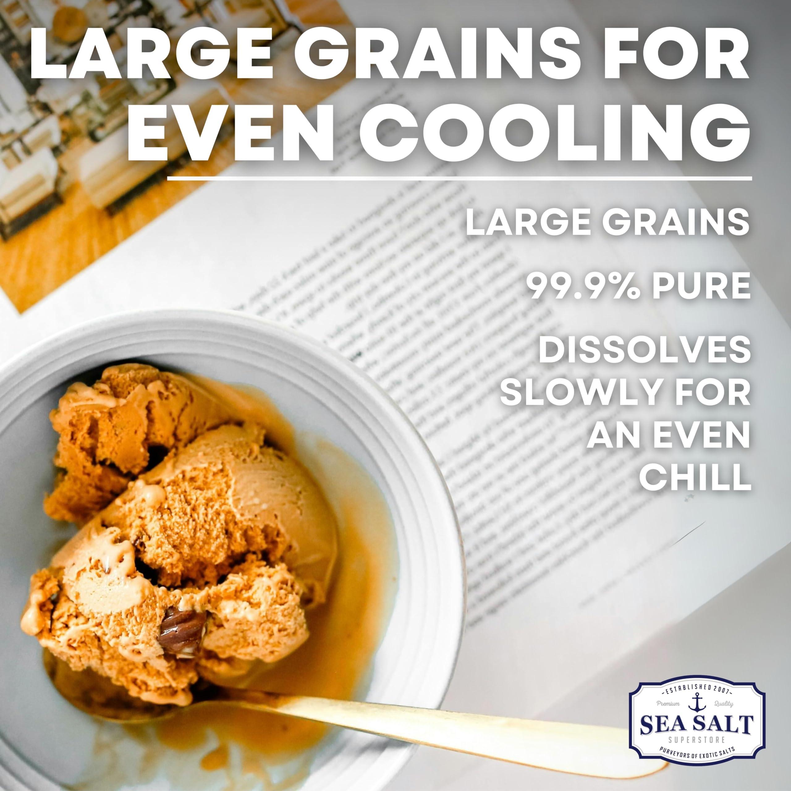 Sea Salt Superstore Ice Cream Salt, Rock Salt for Ice Cream Making, Universally Compatible Coarse Sea Salt and Non-Iodized Salt for All Ice Cream Maker, 10 lb (5 lb 2-Pack) Bags, Sea Salt Superstore