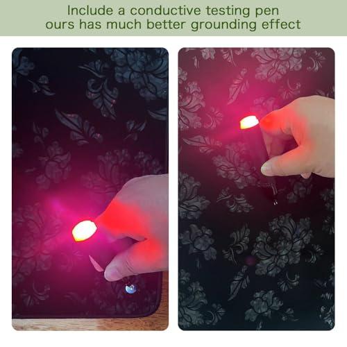 HOOTACH Grounding Mat for Bed, Upgraded Grounding Pad with Pattern Earth Mat with Testing Pen, Grounding Mat for Sleeping (9.8\"*11.8*+Pen)