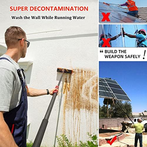 WWTSMYXGS 3.6-10.8M Window Cleaning Pole,Water Fed Telescopic Brush,Window Cleaner Kit with Squeegee,Extendable Solar Panel Washing Equipment Cleaning Conservatory Roof Extendable Cleaner (5.4M)