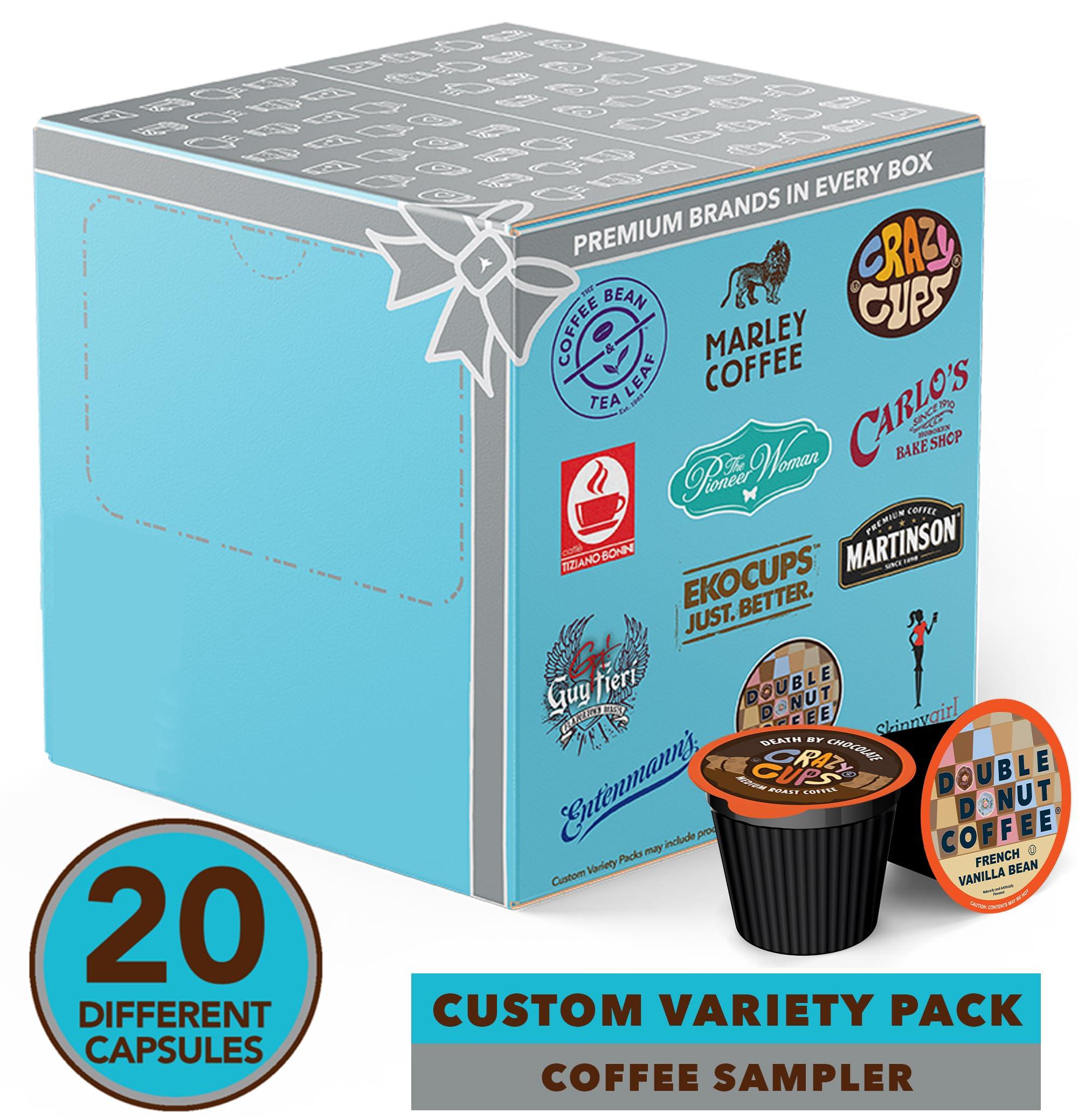 Crazy Cups Custom Variety Pack Coffee Sampler for Keurig K-Cup Brewers, 20 Count